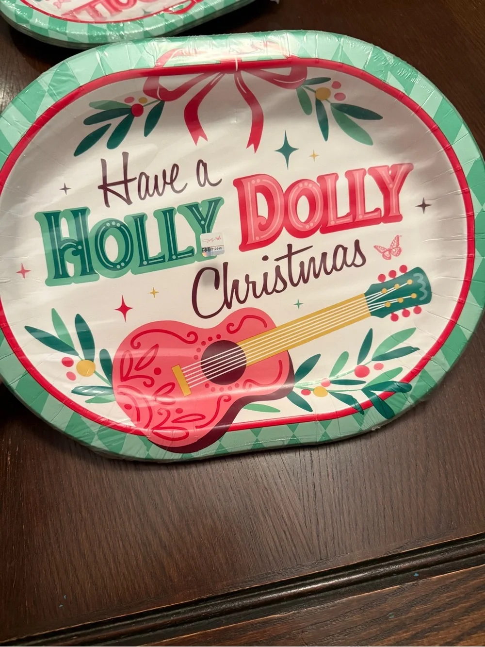 Dolly Parton Mint, Red & Gold 'Holly Dolly' Holiday Dinner Plates & Napkins